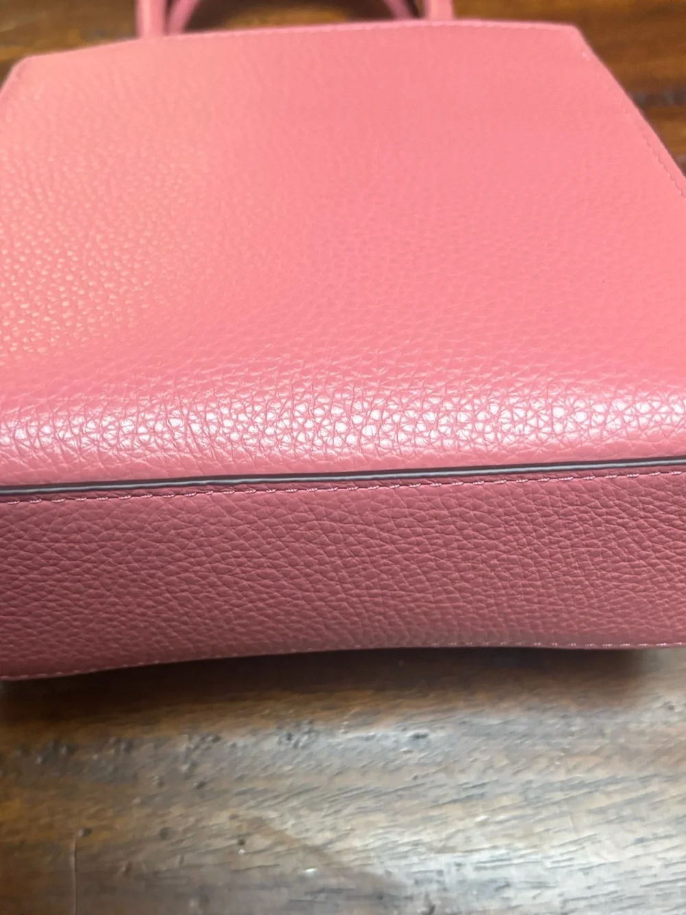 Coach Pink Pebbled Leather Mini Satchel with Gold-Tone Plaque